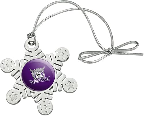 Weber State University Primary Logo Metal copo de nieve Árbol de Navidad Adorno de vacaciones