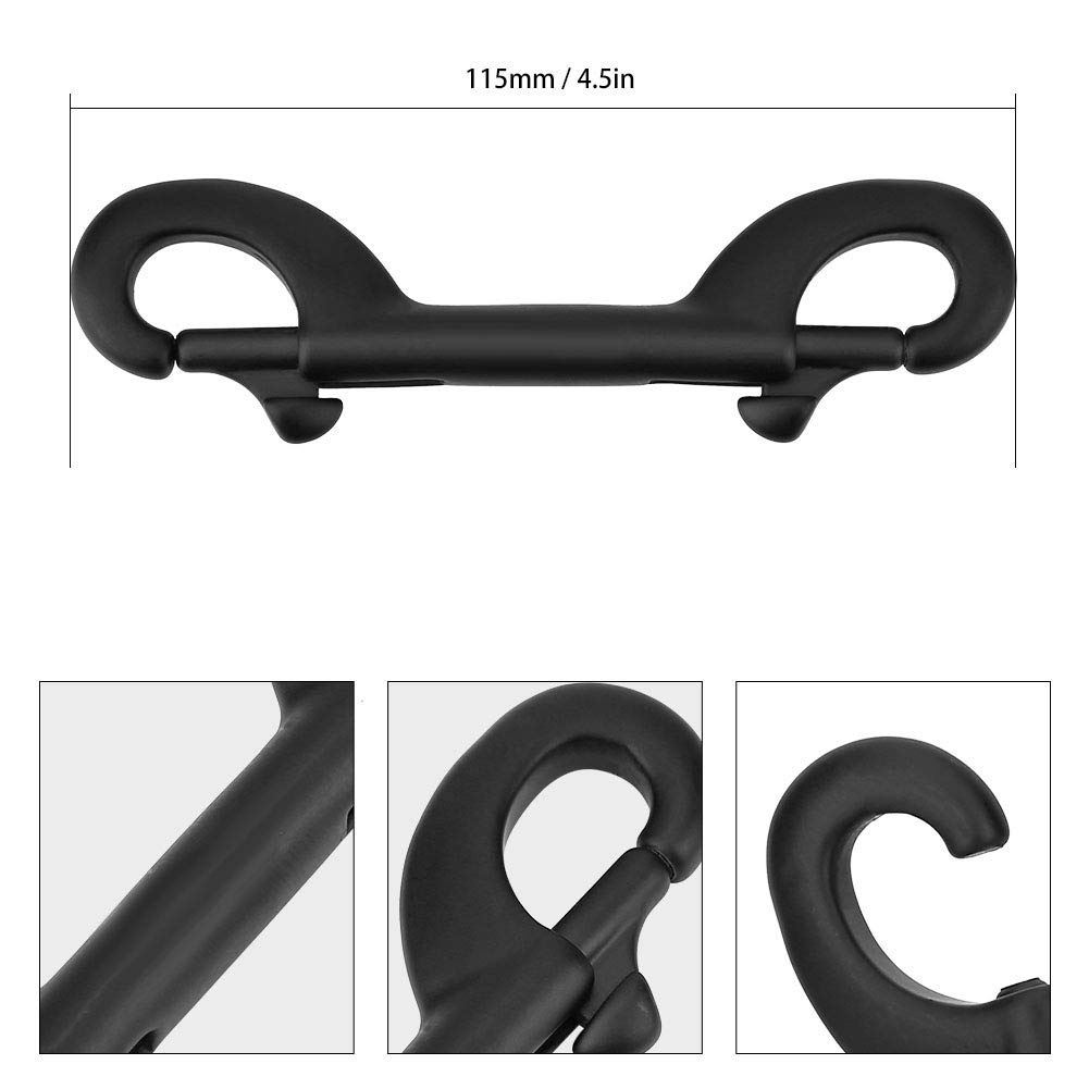 Metal Diving Hook, Stainless Steel Double Ended Clip, Snap Diving Buckle, Easy to Use with one Hand, for BCD and Weight Bearing Belt (115mm)