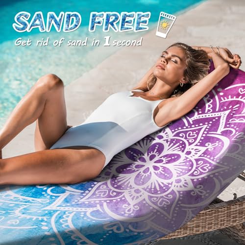BKNOOU Toalha de praia extragrande, toalhas de praia de microfibra grandes para adultos 180 cm x 89