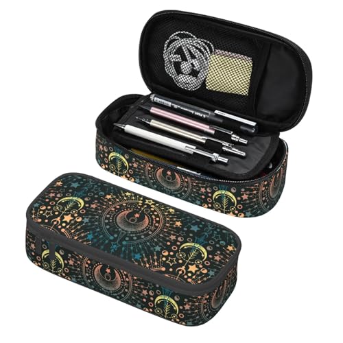 Image of Magical Astrology Moon Star Pencil Case Organizer Big Capacity Pencil Pouch Stationery With Zipper School Supplies Pencil Bag For Girls Boys Office