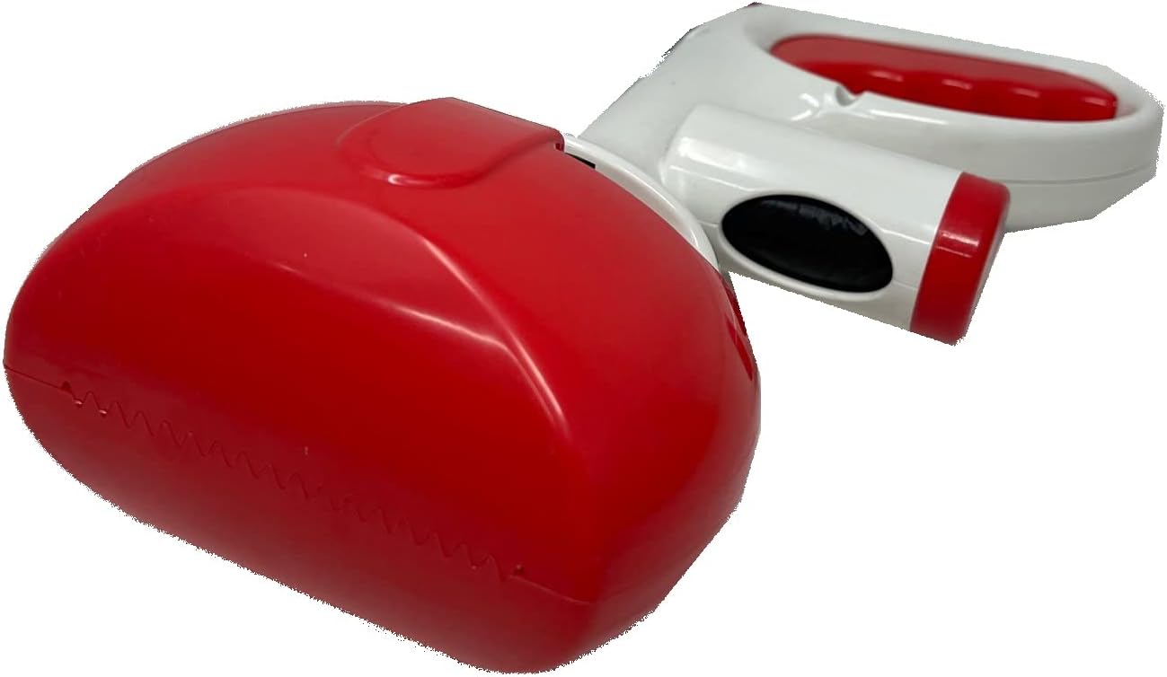 Portable Plastic Pet Poop Collector Easy to Use Handheld Animal Waste Picker with Poo Bag Dispenser and 20 Free Waste Bags Waste Cleaning Scooper Poop Picker Catcher (Red)