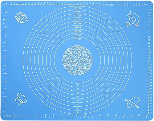 Naitik Creation Silicone Non-Stick Fondant Rolling Mat Sheet Stretchable Reusable Non Stick Baking Pastry Mat for Roti Chapati Cake Pad Dough Atta Kneading, 48x38cm, Multicolour