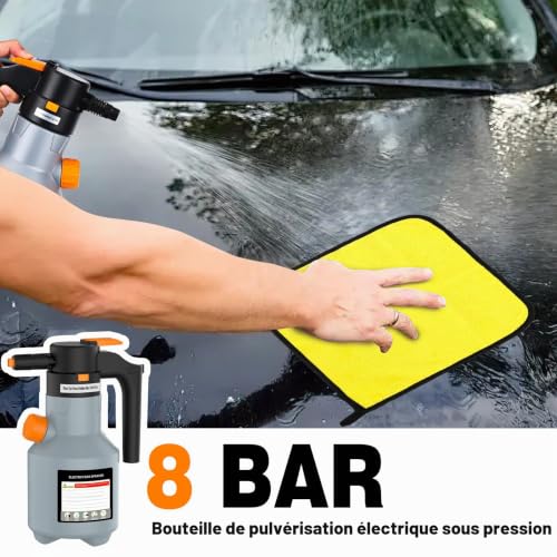 Drepint Pulvérisateur de Mousse Électrique, 2L Laveuse à Mousse Portable pour Voiture, Rechargeable par USB, pour Camping-Cars, Motos, SUV – vue 6
