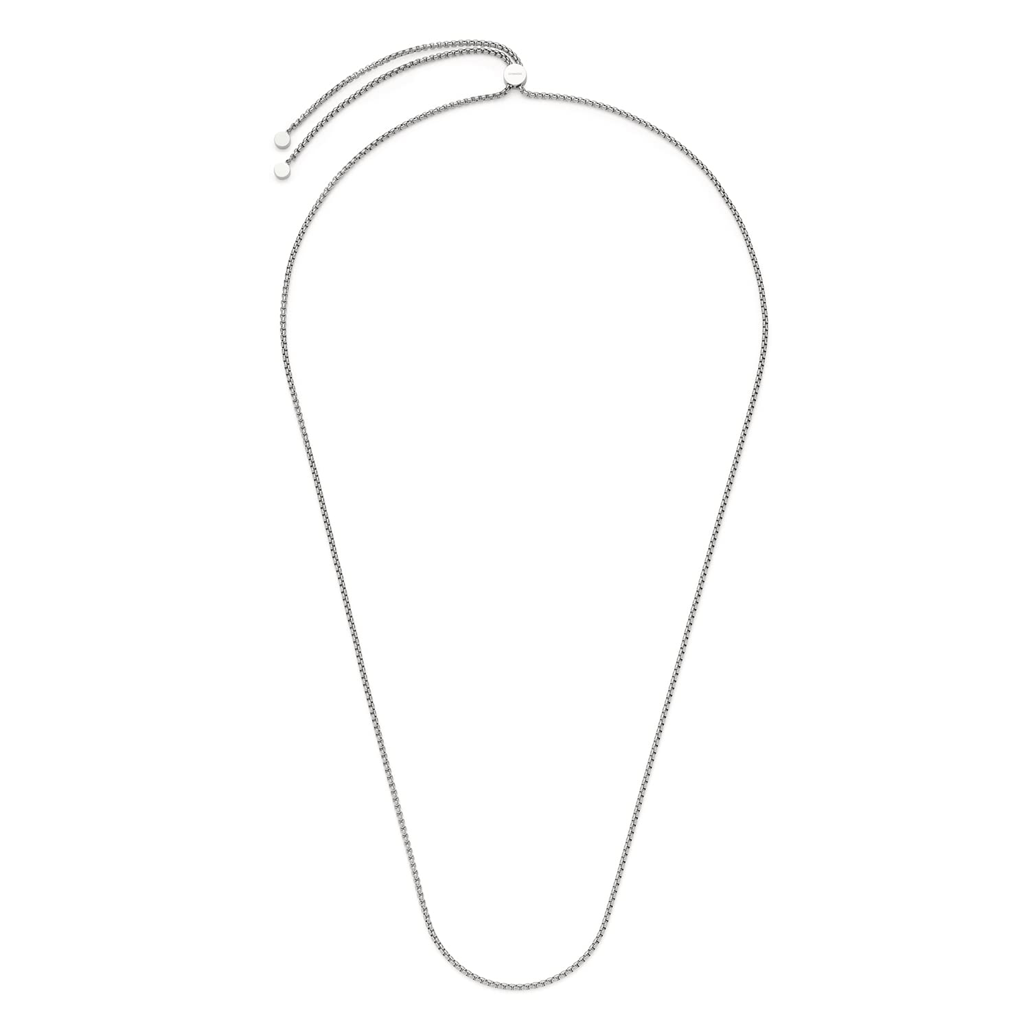 JEWELS BY LEONARDO Halskette Clip & Mix Liv • Venezianer-Kette aus silberfarbenem Edelstahl • lange schlichte Kette mit Schieber-Verschluss • auch als Y-Kette tragbar • Damen Schmuck • 021587