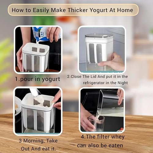Image of Premium Edition | Hung Curd Strainer Box | Yogurt Filter and Greek Yogurt Maker - 1100ml BPA-Free Fine Mesh Filter with Airtight Lid | Multipurpose Curd Maker |