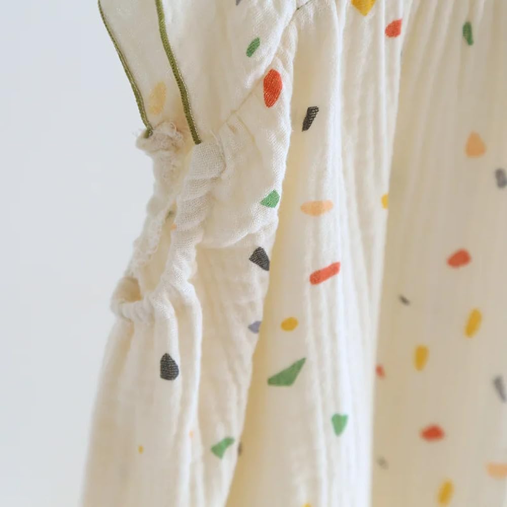 Camisón Para Mujer - Ropa De Dormir De Verano Para Mujer, Vestido Con Tirantes De Crepé De Algodón, Vestido Bonito Sin Mangas Con Borde De Oreja De Madera, Camisón De Talla Grande Para El Hogar