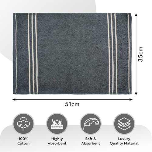 Image of Urbane Home Pack of 4 Soft Cotton Face Towels for Men & Women /Ladies | Easily Washable | Pocket Towels & Workout Gym Napkins for Men - Dark Grey