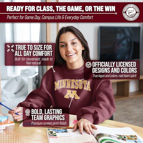Image of NCAA College Sweatshirt Fleece Crewneck Pullover for Men and Women | Officially licensed NCAA college gameday crewneck pullover - 9 oz fleece lined sweatshirt with arch and logo design