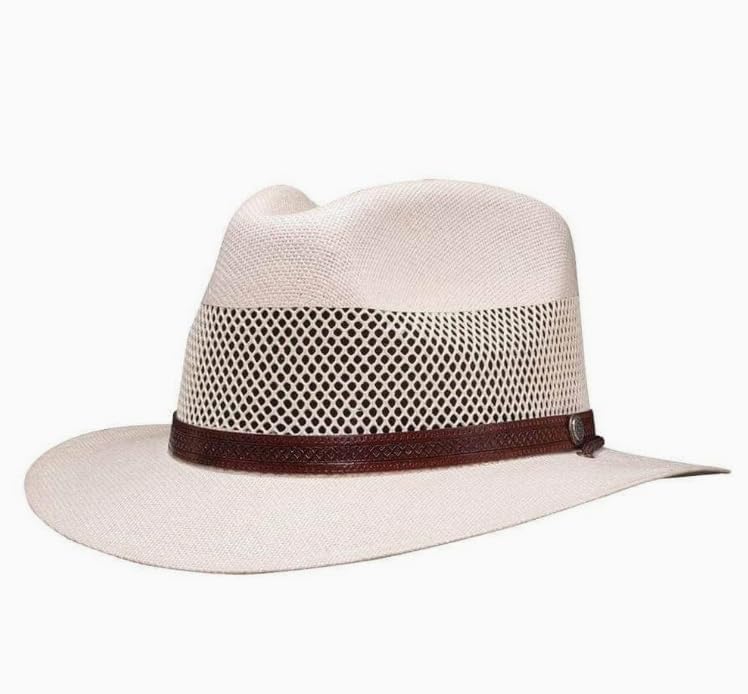 Image of American Hat Makers Milan Straw Fedora - Outdoor Summer Golf and Beach Hat for Men and Women - Wide Brim for UV Protection