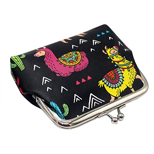 Kanggest Mini Pochette, Mignon Lama alpaga Imprimée Mini Porte Monnaie Petit Sac de Rangement Stockage Clés Monnaie Carte