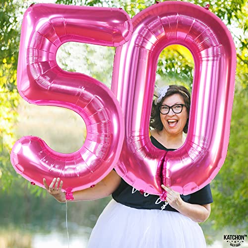 Image of KatchOn Hot Pink 0 Balloon Numbers 40 Inch | Pair 0 Digit To Other Numbers, Pink Zero for Birthday Party Supplies, Zero Balloon, Birthday Party Decorations