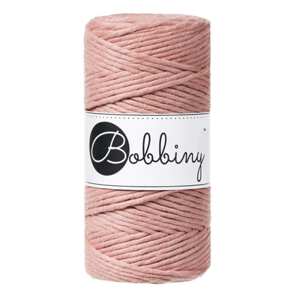 Bobbiny Regular 3mm Single Ply Macrame Cord (Blush) 108yds/330ft (100% Recycled Cotton)