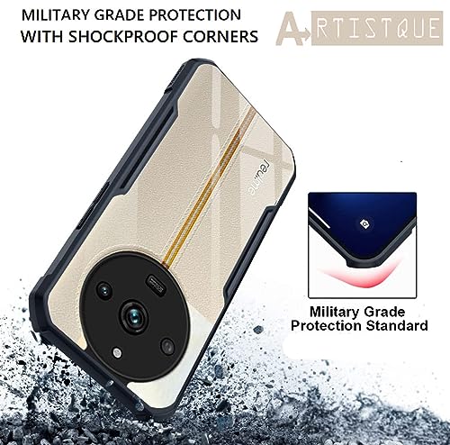 Image of A rtistque Clear Hard Transparent Acrylic Armor Anti-Drop Shockproof TPU Edge Back Cover Case for Realme 11 Pro /Pro Plus /Narzo 60 Pro 5G - Black