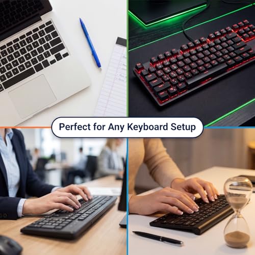 Juego de 4 pegatinas para teclado universal en negro y blanco miniatura 7
