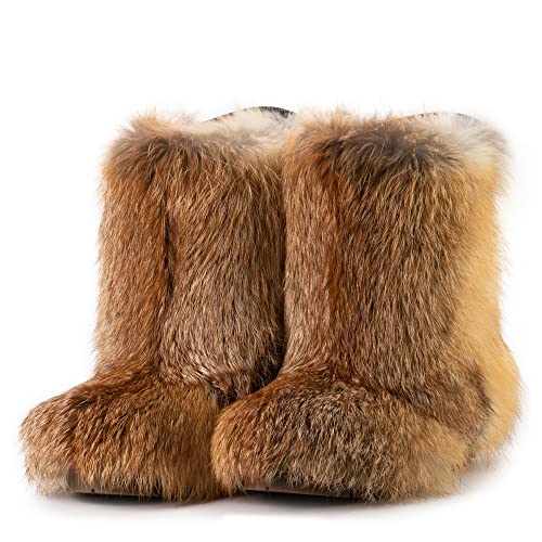 Fox Fur Boots for Men, Viking Boots, Mukluks, Snow Winter Boots,Big Sizes LITVIN