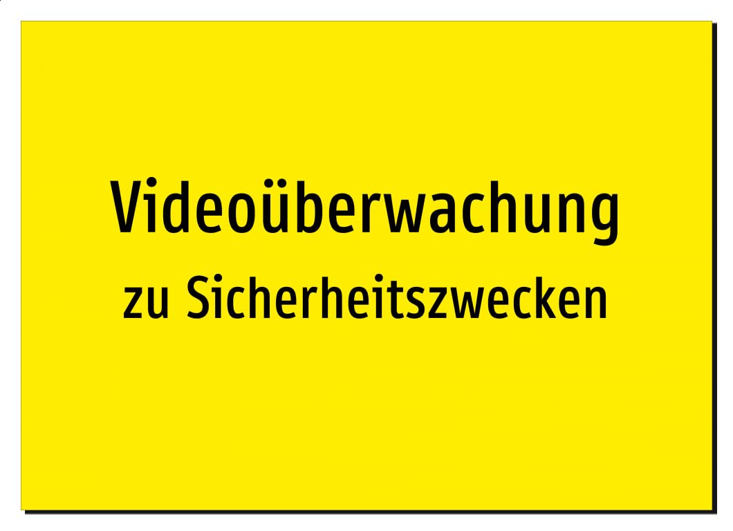 Videoüberwachung - zu Sicherheitszwecken – Aluminiumschild A5: 210x148mm – Ohne Grafik, nur Text