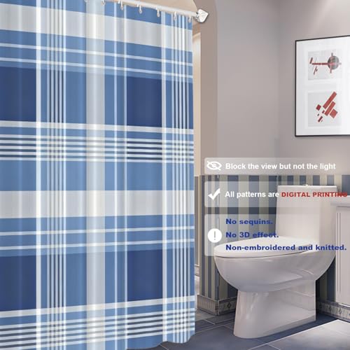 Rideau de douche bleu hivernal 180x180 cm Batmerry en polyester imperméable - 8