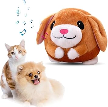 Interactive Dog Toys, 2024 New Active Moving Pet Plush Toy Talking Squeaky Ball Toy, Washable Cartoon Pig Plush Sound Electronic Dog Toy, Shake Bounce Boredom Toys for Dog Cats Dog