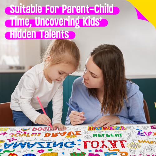 Image of Jumbo Size Coloring Poster for Kids, Motivational DIY Painting Paper