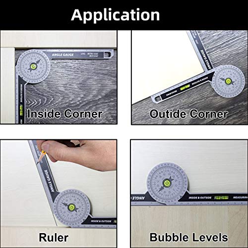 Nortools Miter Saw Protractor, Inside & Outside Miter Angle Finder Measuring Tools For Carpenters, Plumbers, Building Trades, Dyi Home Improvement #TOP3