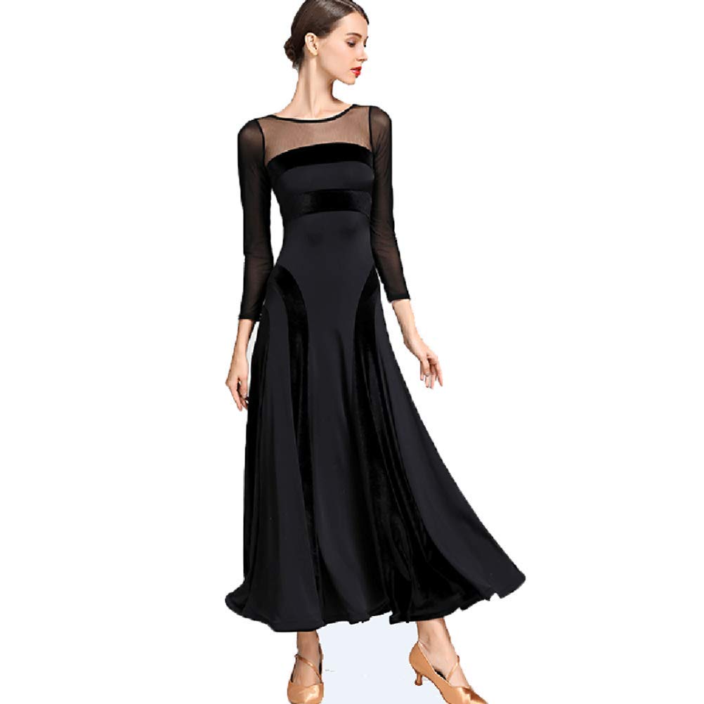 Tanzkleider Damen Standard Lange Ärmel Performance Kleider Moderne Walzer Training Tanzkleidung Tango Klei Ballroom Dress