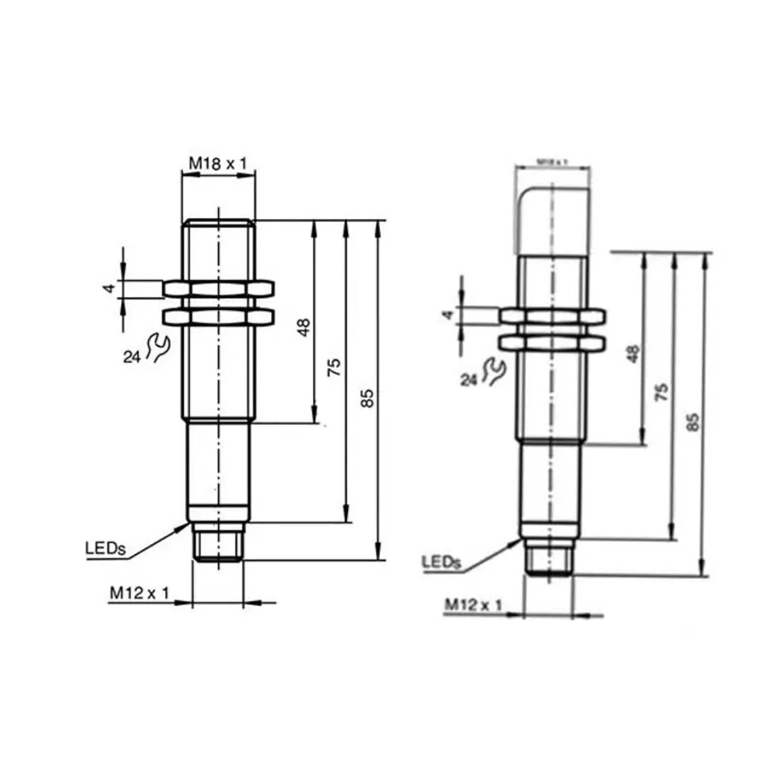 Sensor de proximidad ultrasónico M18, Sn: 1000 mm, NPN, PNP, analógico, 4-20 mA/0-10 V, sensor de distancia ultrasónico(WHITE)
