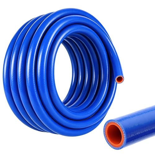 AUKITNNE 16ft 3/4 Silicone Heater Hose High Temperature Reinforced Radiator Hose Heavy Duty Flexible Coolant Radiator Straight for Automotive Engine Cooling Systems Industrial Gardening