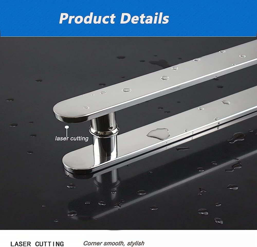 Tirador de puerta de cristal de ducha, piezas de repuesto de acero inoxidable, pomos de puerta corredera de baño para puertas de oficina, cocina, barra de agarre interna/externa, 400 mm