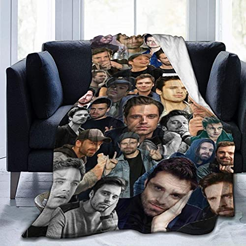 LOUJIN Sebastian Stan ultramiękka pluszowa lekka narzuta z mikropolaru s na wszystkie pory roku krzesło 150 cm x 125 cm