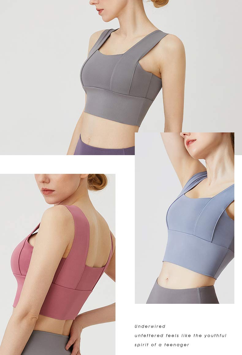Rojeam Sujetador Deportivo Acolchado para Mujer Camiseta sin Mangas sin Hilos para Correr Ejercicio Trotar Ejercicio