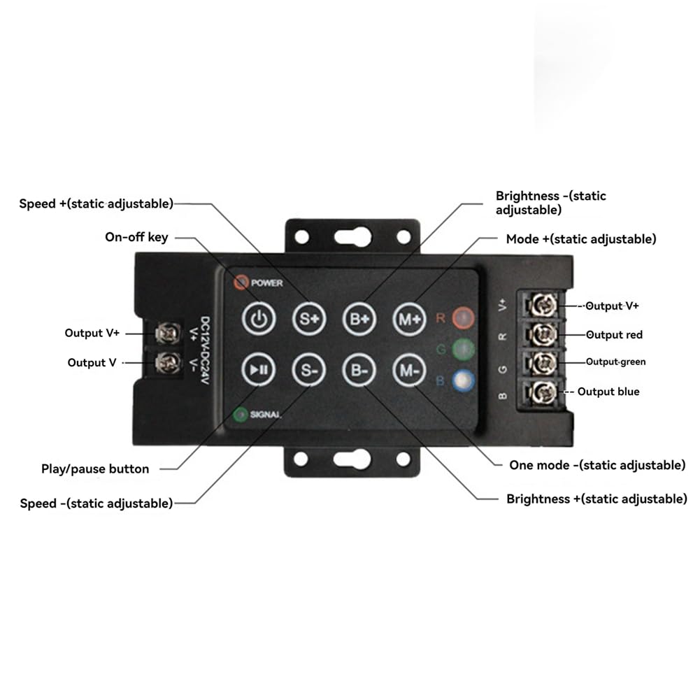 30A Mini Controller Wireless Remoto per Striscia LED RGB Controller Wireless Doppio A 8