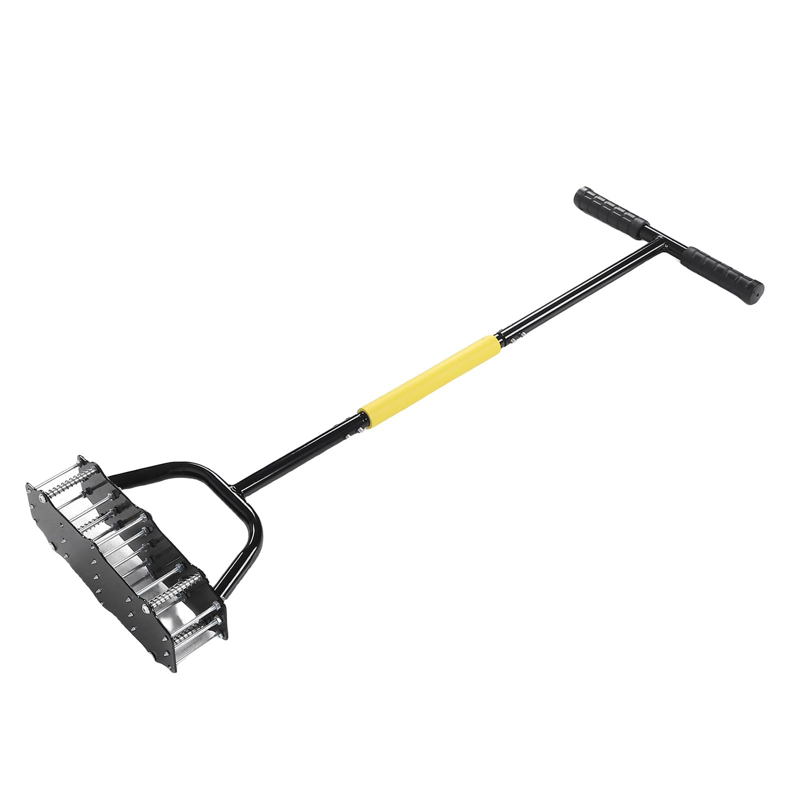 Topiky Manuelles Rasenbelüfter-Spike-Werkzeug, 17 Spikes, Kohlenstoffstahl-Grasbelüfter, Federmechanismus für Gartenrasenbelüftung, Bodenlockerung und Rasenpflege mit Robuster Konstruktion
