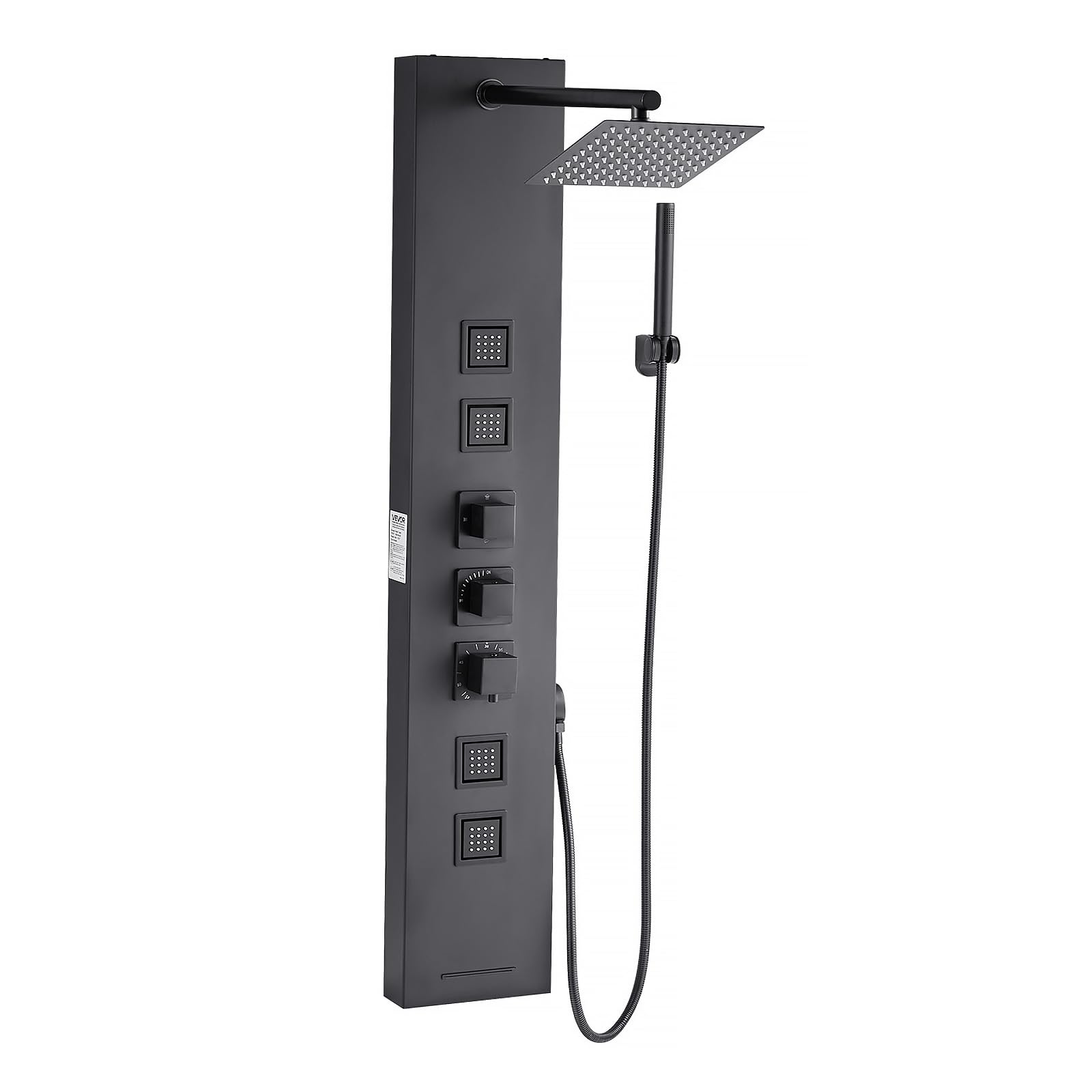 VEVOR Duschpaneel-Turmsystem 4 in 1 Duschsystem – mit Regenkopf, Handbrause, Massagedüsen und Badewannenauslauf