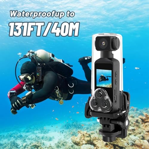 Image of TMY Pocket 2 - Handheld 4K Action Camera with 1.3 inch CMOS Sensor, SD Card Slot, Waterproof Case, Motorcycle Mount (TMYPP20)