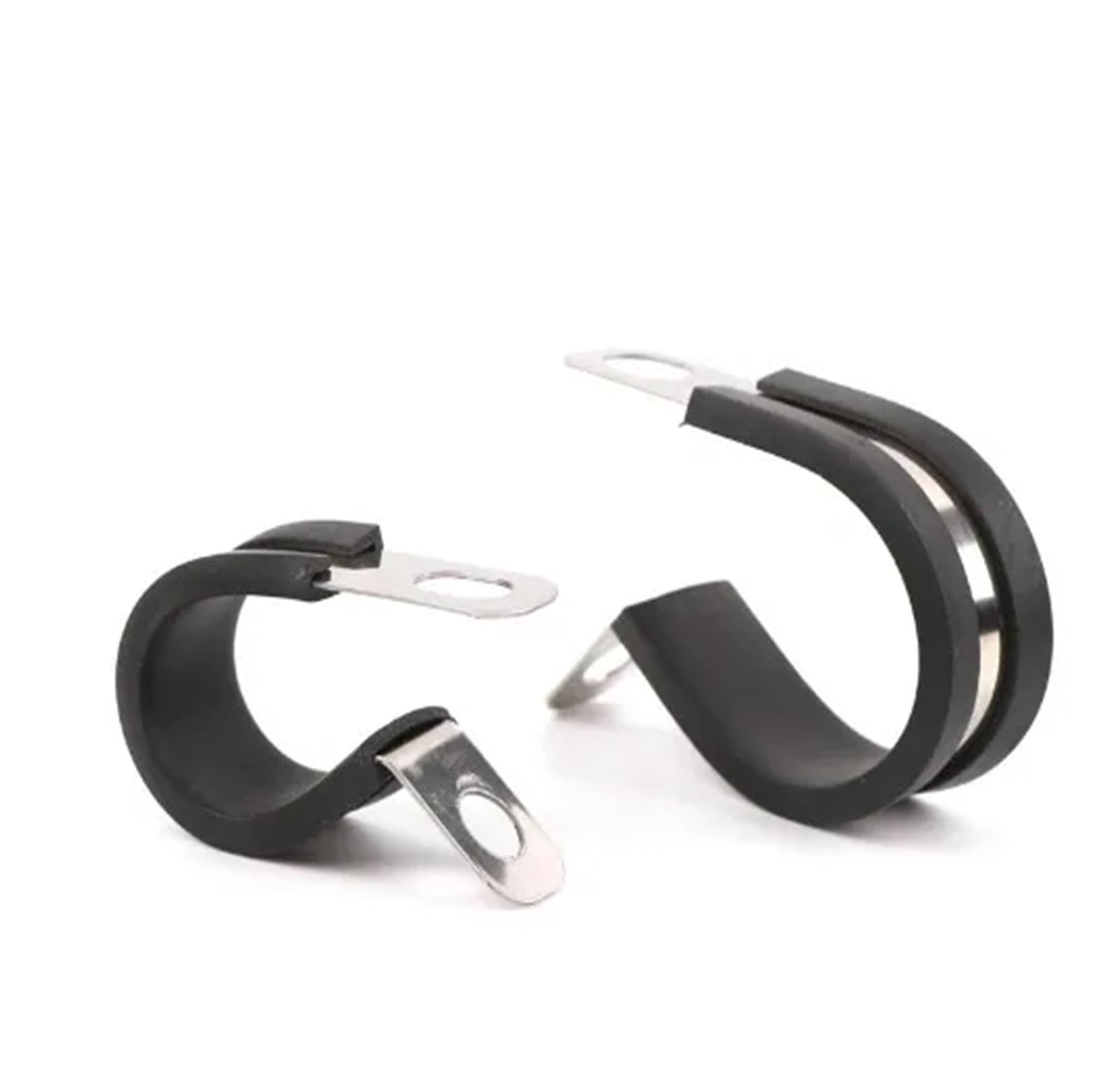 Clips for tubos P con revestimiento de goma, 2 piezas, acero inoxidable 304