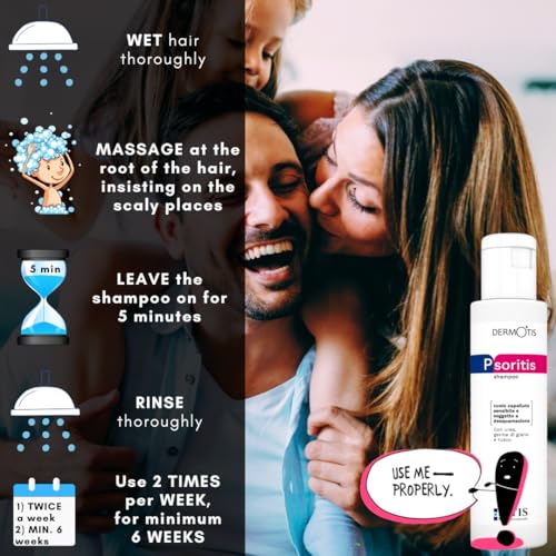 PsoriTIS 10% Urea Shampoo - Seborrhoische und Zu Psoriasis Neigende Kopfhaut | Seborrhoische Dermatitis, Schuppen, Ichthyosis | Juckende, Schuppige, Entzündete Haut | Weizenkeimöl - 2 x 120ml