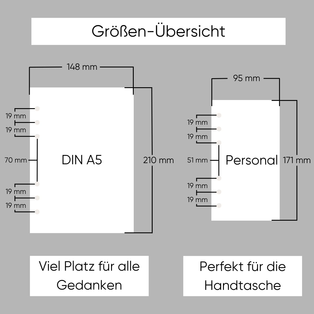 pen & pages® Kalender 2026 "Tagesplan" 1 Woche auf 2 Seiten DIN A5 Kalendereinlage für Ringbuch mit Monatsübersicht Jahresübersicht DACH Feiertagen 6 fach Lochung (All-in-One)