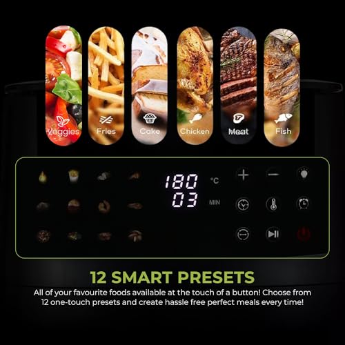 Image of Tower Vortx Air Fryer 12L | 1600W Digital Air Fryer with 12 Preset Menus, Rapid Air Circulation Technology, Adjustable Temperature & Timer | Easy to Clean, Energy Efficient & Stylish Compact