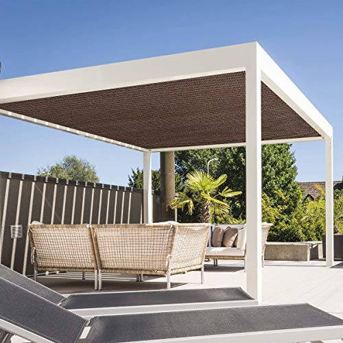 Eden's Decor Straight Flat-Edged Sun Shade Sail Rectangular 5' X 7' Brown Uv-Blocking Outdoor Canopy Fabric Cloth Awning For Pergola Patio Garden Backyard Custom Size #TOP5