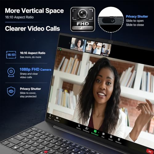 Image of Lenovo ThinkPad AI Laptop, 16 inch WUXGA IPS Display, 13th Gen Intel Core i5-1335U(>i7-1255U), 40GB RAM, 1TB SSD, Backlit KB, Fingerprint Reader, Ethernet Port, Win 11 Pro, MS 365 Web Access
