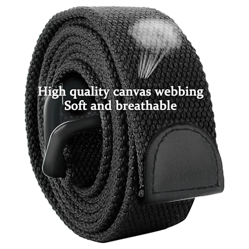 Mens Belts Plus Size Canvas Double D Ring Black Fabric Cloth All Size 39inch to 75inch4