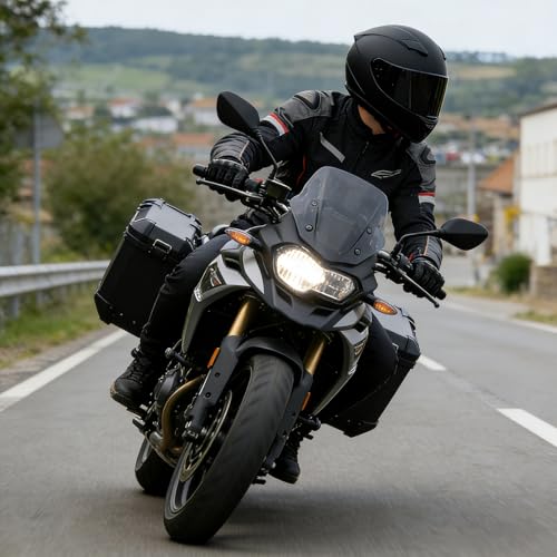 JQF Gear Full Face Motorcycle Helmet WS-607 DOT Approved Motorbike Racing Street Bike Helmets for Adults with Clear and Black Visor (Flat Black BB, M)