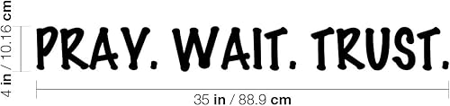 Miniatura 3 de Calcomanía de vinilo para pared, diseño de oración y espera, 4 x 35 pulgadas, moderna inspiradora con cita mínima para la familia, hogar, oficina,
