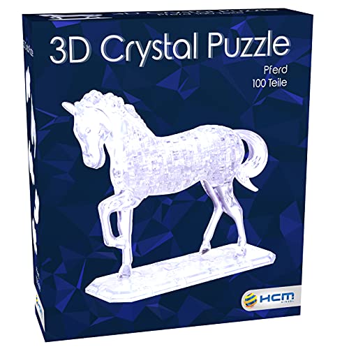 Crystal Puzzle | 3D Pferd | Transparentes Design | 100 Teile | Bausatz für Kinder und Erwachsene | HCM Kinzel