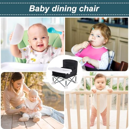 Image of Baby Foldable Chair for Baby boy, Girl | Space Saver Baby Seat Booster High Chair Camping Chair for Kids, Toddler | Beach Chair for Travel, Outdoor, Fishing | Folding Chair Booster Seat with Tray