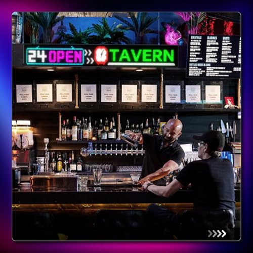Image of Large Programmable LED Sign, P5 Resolution Indoor Store LED Sign, Bluetooth APP, for Business Retail Shop Window Display (37 inchx 8 inch)