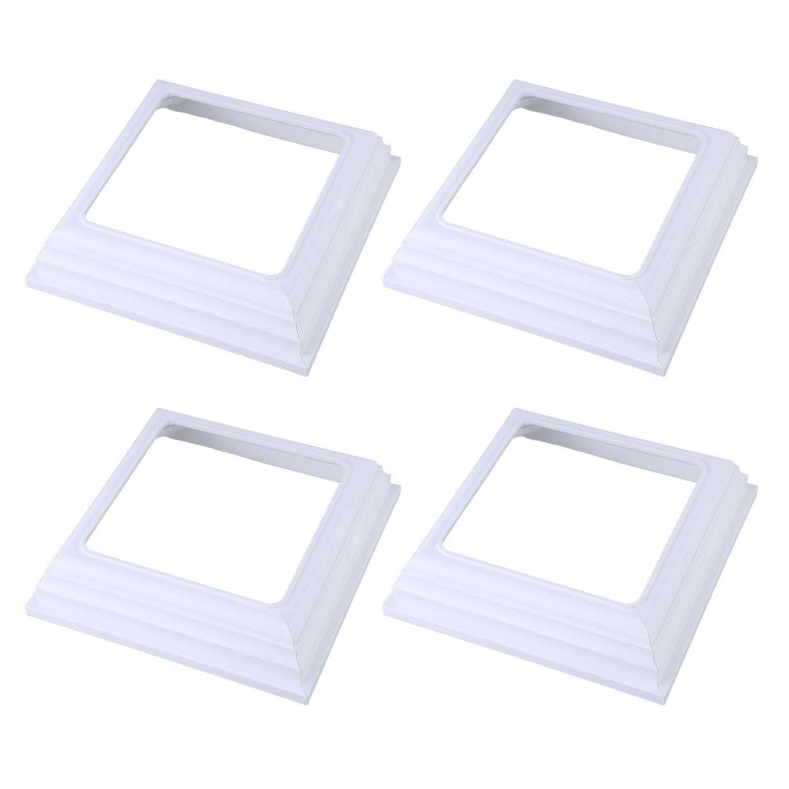 HDOYTXXM 4Pcs Post Base Cover 4x4Inch White Skirt Skirt for Enhancing Deck and Porch Column Accessory Base Cover