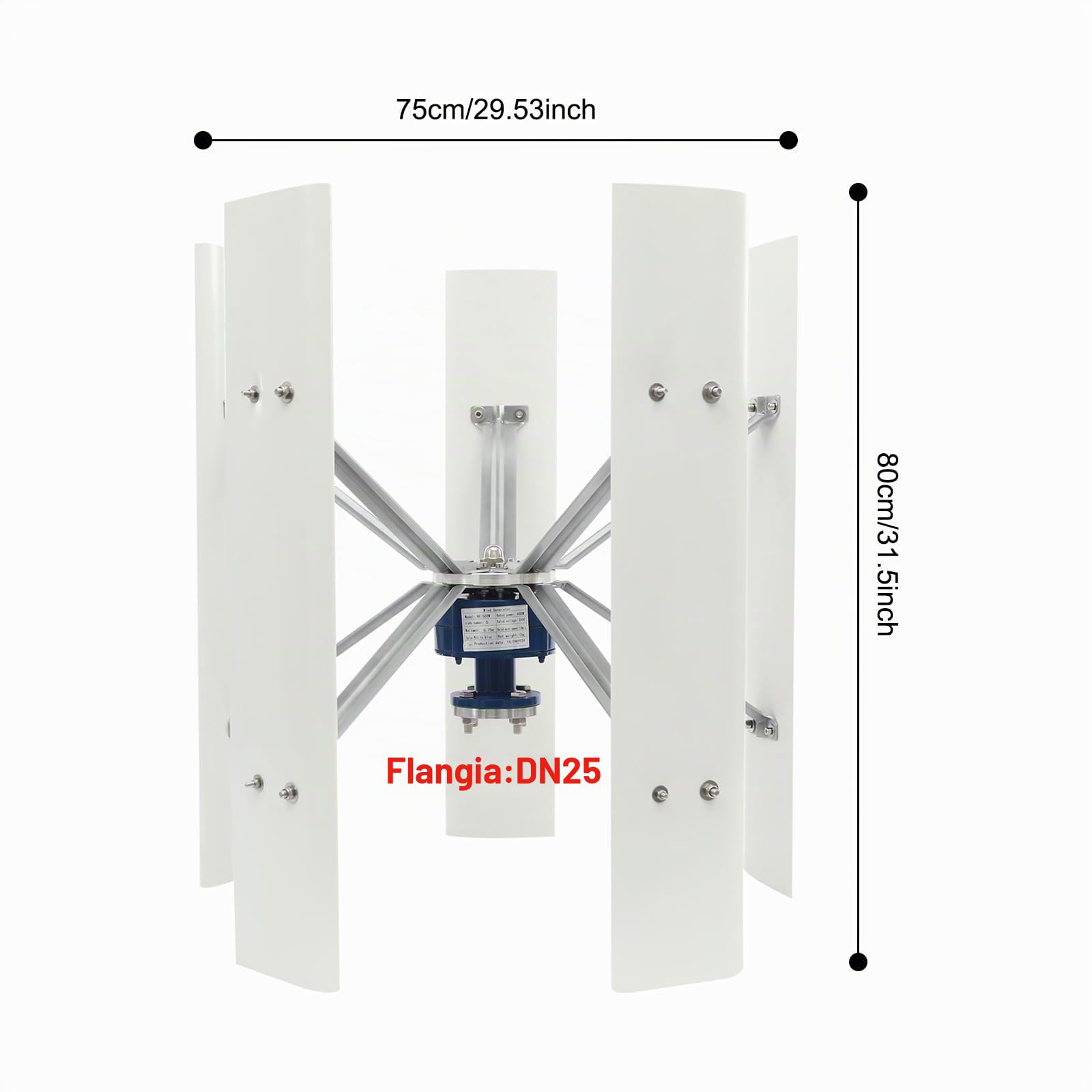 Mini impianto eolico turbina eolica verticale per balcone generatore di energia elettrica con controller, generatore eolico a 5 pale 24V energia eolica per casa, barca, illuminazione stradale