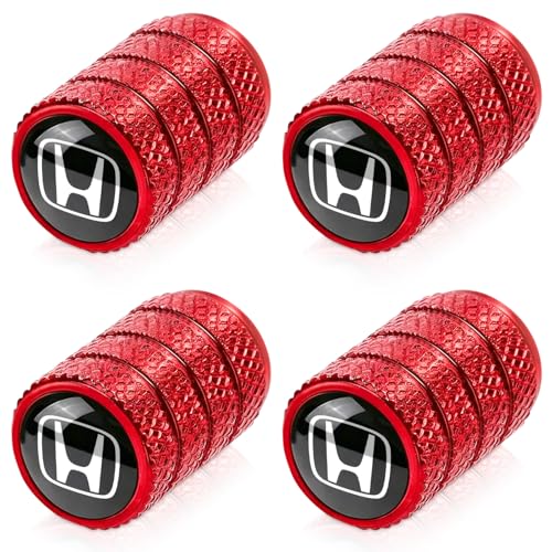 Image of 4pcs Tire Valve Stem Caps, Compatible with Honda Series Stem Cap Universal Car Air Cover Car Accessories for Cars, SUV, Truck, Motorcycles Red
