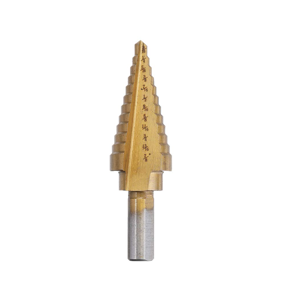 Juego de 5 brocas de 1/8-1-3/8 pulgadas, chapado en titanio para metal, madera, acero, 1#